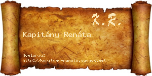Kapitány Renáta névjegykártya