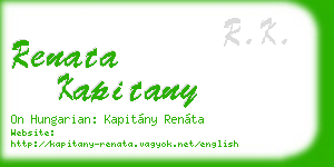 renata kapitany business card