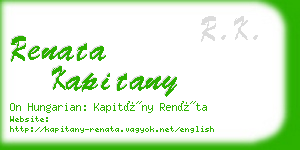 renata kapitany business card